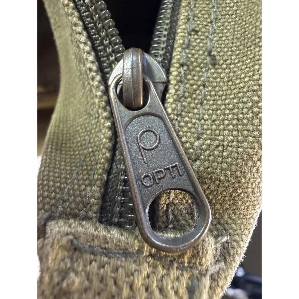 Vintage High Sierra Canvas Leather Backpack Rucksack Hiking Travel Bag Olive Tan